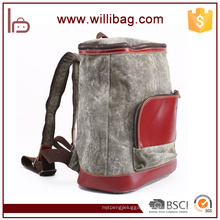 Personality Canvas Leather School Backpack Bag Vintage Backpack